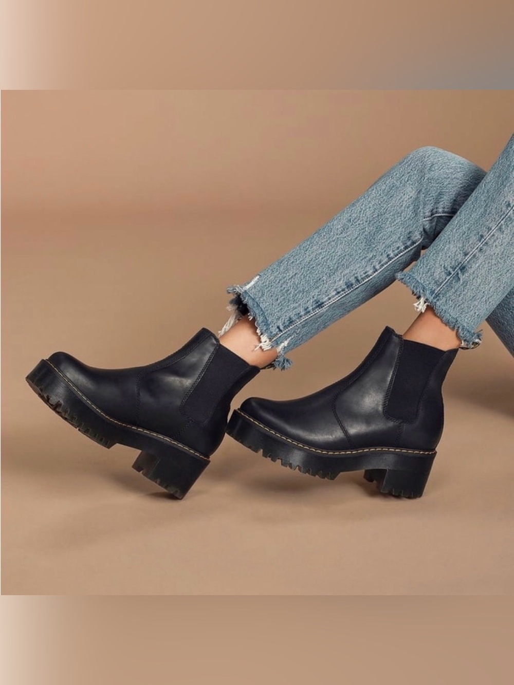 Dr. Martens Black Lug-Sole Chelsea Ankle Boots